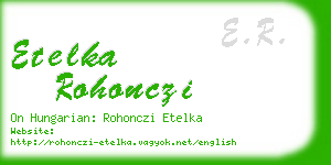 etelka rohonczi business card